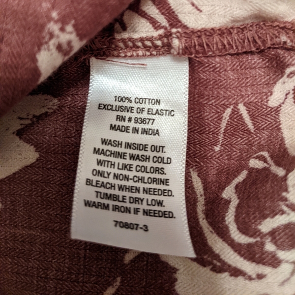 Brown Floral Peasant Cottagecore Cotton Blouse Top XXL - Picture 8 of 10